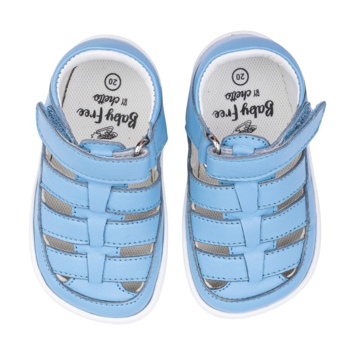 SANDALIA BAREFOOT SEMIABIERTA BABY FREE AZUL CELESTE