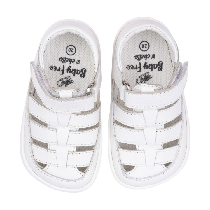 SANDALIA BAREFOOT SEMIABIERTA BABY FREE BLANCO