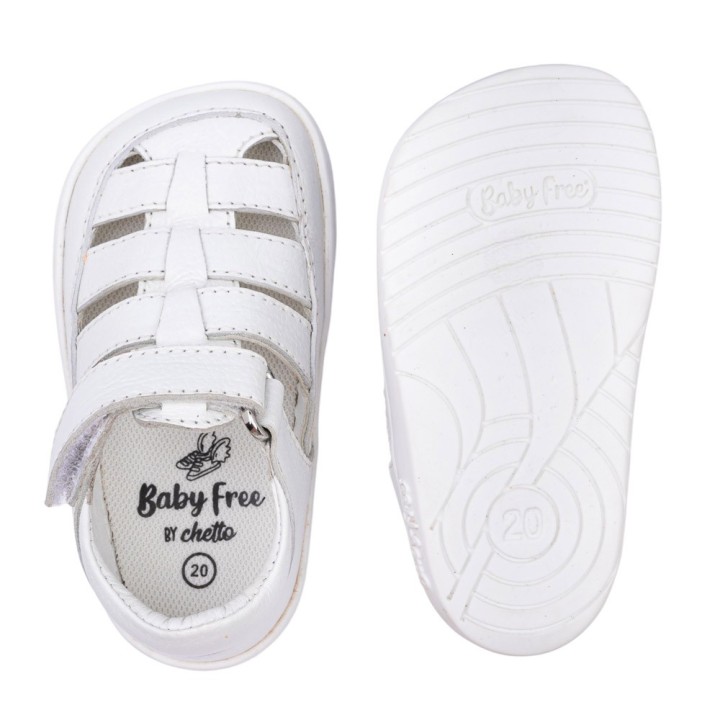 SANDALIA BAREFOOT SEMIABIERTA BABY FREE BLANCO