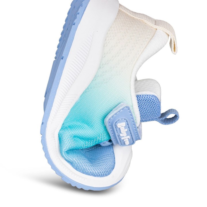 DEPORTIVA BAREFOOT BABY FREE TEXTIL BLANCO - AZUL
