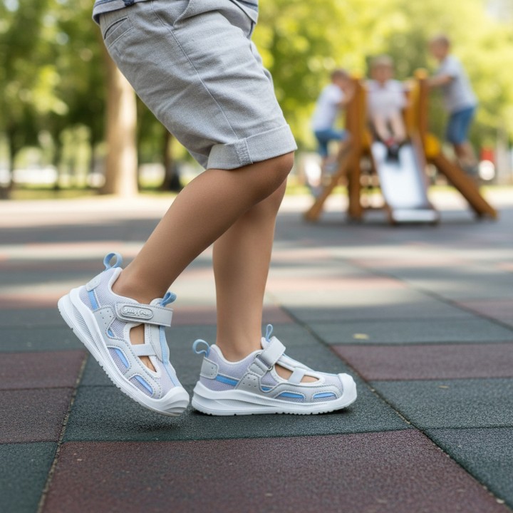 SANDALIA DEPORTIVA BAREFOOT BABY FREE GRIS