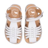 SANDALIA BAREFOOT PIEL CHETTO CANGREJERA TRENZADA BLANCO