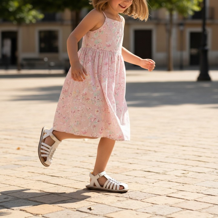 SANDALIA BAREFOOT PIEL CHETTO CANGREJERA TRENZADA BLANCO
