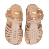 SANDALIA BAREFOOT PIEL CHETTO CANGREJERA TRENZADA TAUPE