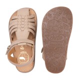 SANDALIA BAREFOOT PIEL CHETTO CANGREJERA TRENZADA TAUPE