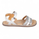 SANDALIA BAREFOOT PIEL CHETTO TIRAS METALIZADAS BLANCO