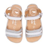 SANDALIA BAREFOOT PIEL CHETTO TIRAS METALIZADAS BLANCO