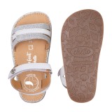 SANDALIA BAREFOOT PIEL CHETTO TIRAS METALIZADAS BLANCO