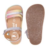SANDALIA BAREFOOT PIEL CHETTO TIRAS METALIZADAS PLATA