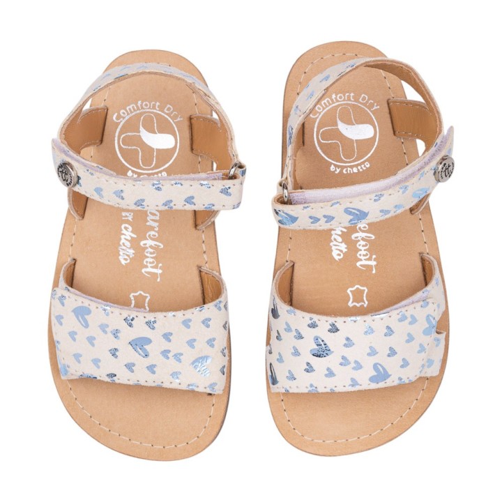 SANDALIA BAREFOOT PIEL CHETTO ESTILO CLÁSICO CORAZONES