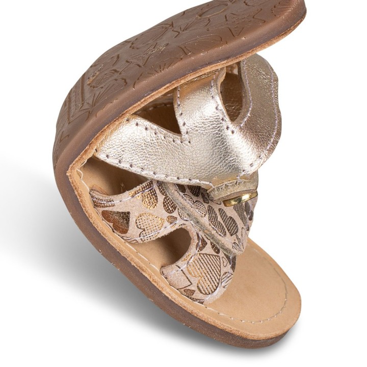 SANDALIA BAREFOOT PIEL CHETTO ESTILO CLÁSICO ORO