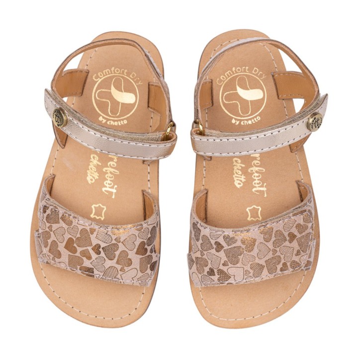 SANDALIA BAREFOOT PIEL CHETTO ESTILO CLÁSICO ORO