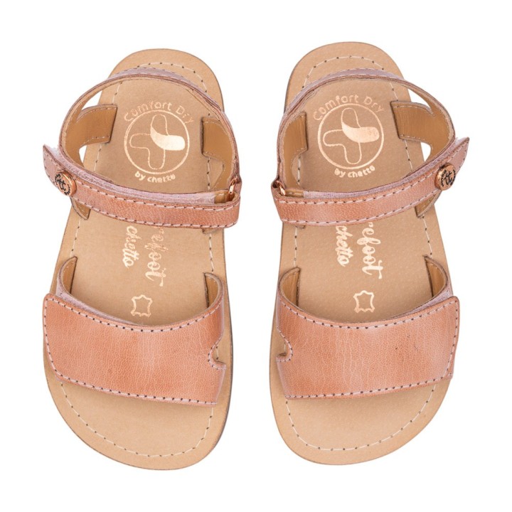 SANDALIA BAREFOOT PIEL CHETTO ESTILO CLÁSICO ROSA