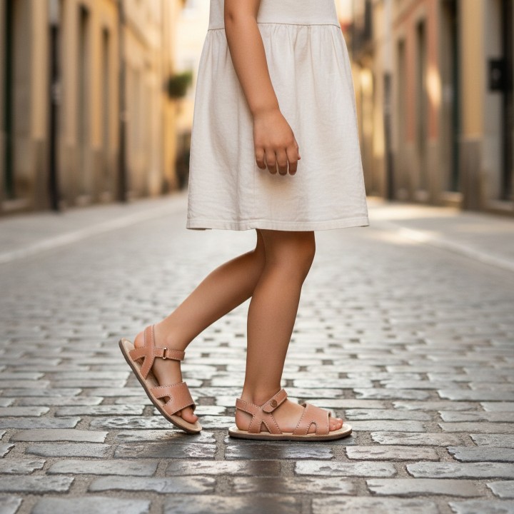SANDALIA BAREFOOT PIEL CHETTO ESTILO CLÁSICO ROSA