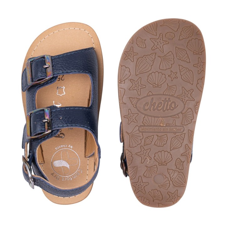 SANDALIA BAREFOOT PIEL CHETTO TIPO BIO AZUL