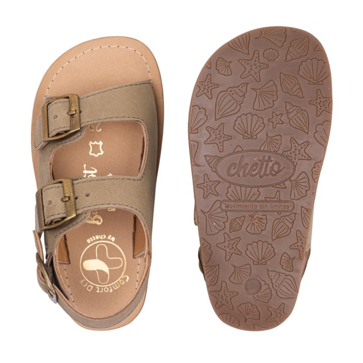 SANDALIA BAREFOOT PIEL CHETTO TIPO BIO CAQUI