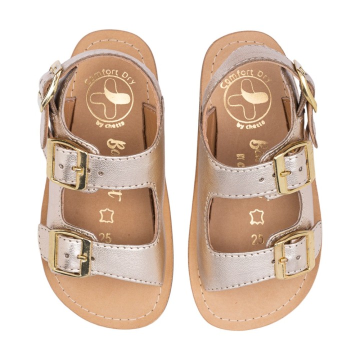 SANDALIA BAREFOOT PIEL CHETTO TIPO BIO ORO