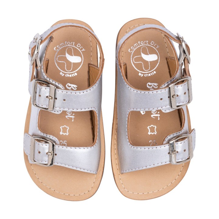 SANDALIA BAREFOOT PIEL CHETTO TIPO BIO PLATA