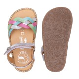 SANDALIA BAREFOOT PIEL CHETTO TRENZADA PLATA