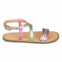 SANDALIA BAREFOOT DE PIEL CHETTO TIRAS ORO