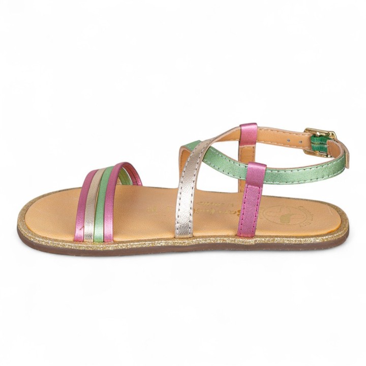 SANDALIA BAREFOOT DE PIEL CHETTO TIRAS ORO
