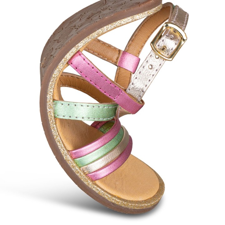 SANDALIA BAREFOOT DE PIEL CHETTO TIRAS ORO