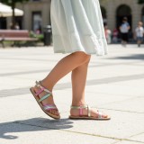 SANDALIA BAREFOOT DE PIEL CHETTO TIRAS ORO