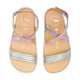 SANDALIA BAREFOOT DE PIEL CHETTO TIRAS ORO ROSADO