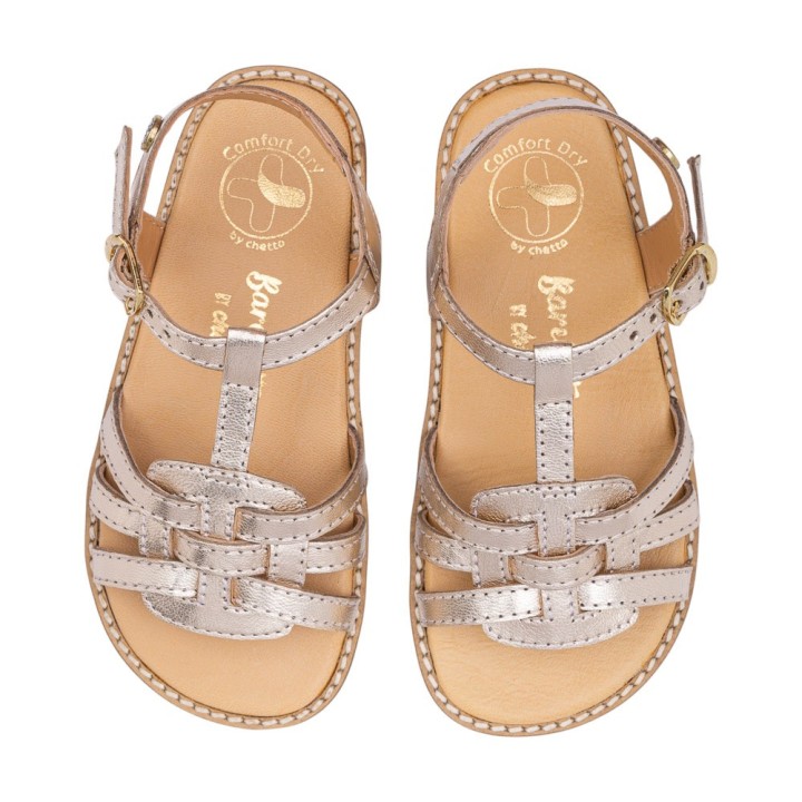 SANDALIA BAREFOOT PIEL CHETTO ORO