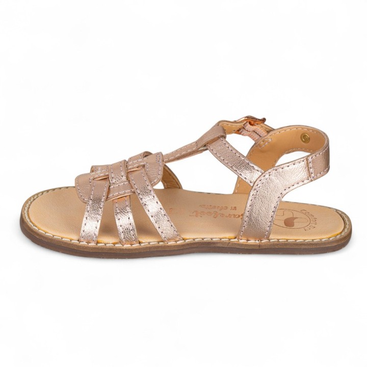 SANDALIA BAREFOOT PIEL CHETTO ORO ROSADO