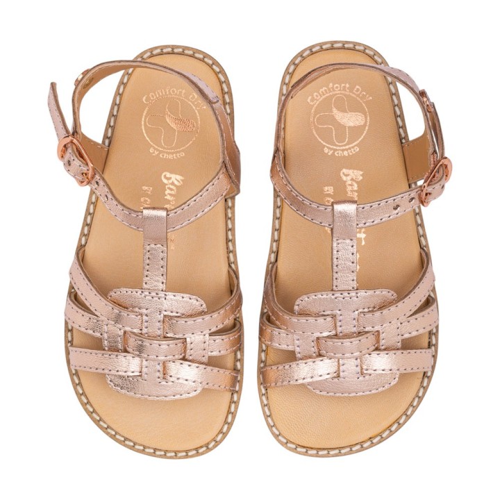 SANDALIA BAREFOOT PIEL CHETTO ORO ROSADO