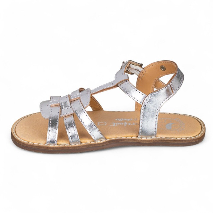 SANDALIA BAREFOOT PIEL CHETTO PLATA