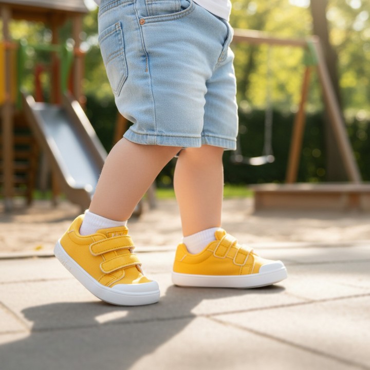 CANVAS BAREFOOT BABY FREE MOSTAZA