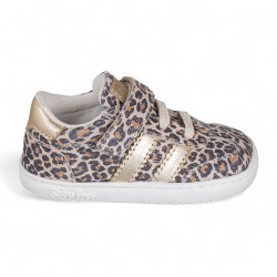 DEPORTIVA BAREFOOT BABY FREE PRIMEROS PASOS ANIMAL PRINT - ORO