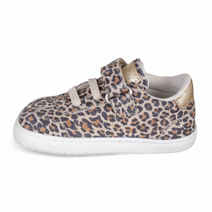 DEPORTIVA BAREFOOT BABY FREE PRIMEROS PASOS ANIMAL PRINT - ORO