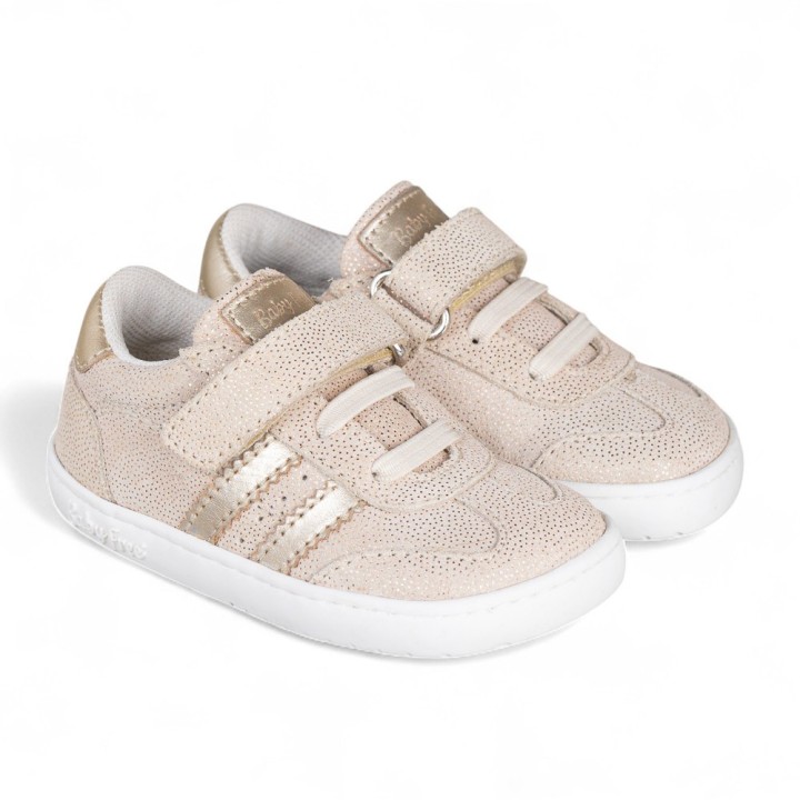 DEPORTIVA BAREFOOT BABY FREE PRIMEROS PASOS ANIMAL BEIGE - ORO