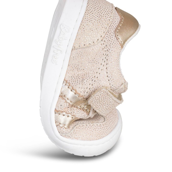DEPORTIVA BAREFOOT BABY FREE PRIMEROS PASOS ANIMAL BEIGE - ORO