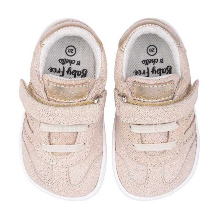 DEPORTIVA BAREFOOT BABY FREE PRIMEROS PASOS ANIMAL BEIGE - ORO