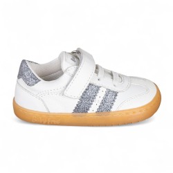 DEPORTIVA BAREFOOT BABY FREE PRIMEROS PASOS ANIMAL BLANCO - PLATA