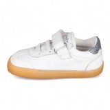 DEPORTIVA BAREFOOT BABY FREE PRIMEROS PASOS ANIMAL BLANCO - PLATA
