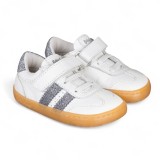 DEPORTIVA BAREFOOT BABY FREE PRIMEROS PASOS ANIMAL BLANCO - PLATA