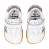 DEPORTIVA BAREFOOT BABY FREE PRIMEROS PASOS ANIMAL BLANCO - PLATA