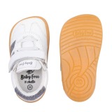 DEPORTIVA BAREFOOT BABY FREE PRIMEROS PASOS ANIMAL BLANCO - PLATA