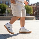 DEPORTIVA BAREFOOT BABY FREE PRIMEROS PASOS ANIMAL BLANCO - PLATA