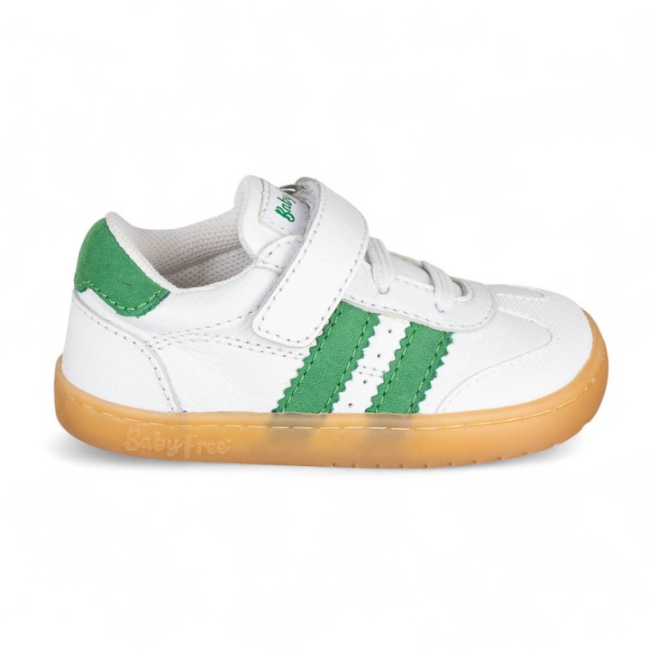 DEPORTIVA BAREFOOT BABY FREE PRIMEROS PASOS ANIMAL BLANCO - VERDE