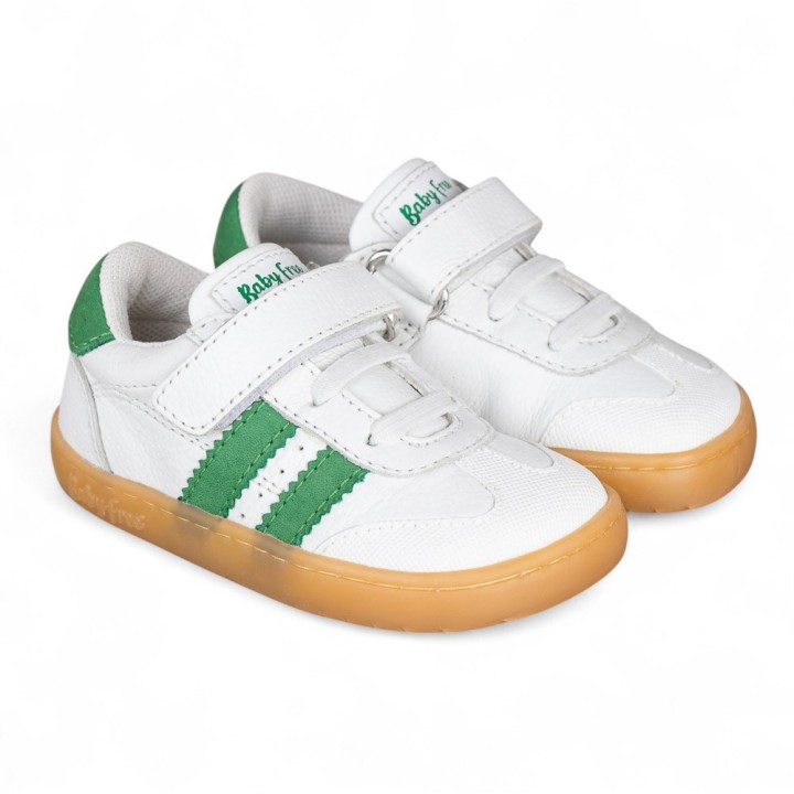 DEPORTIVA BAREFOOT BABY FREE PRIMEROS PASOS ANIMAL BLANCO - VERDE