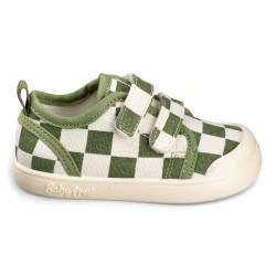 ZAPATILLA BAREFOOT BABY FREE VERDE CUADROS