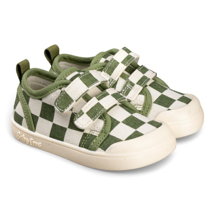 ZAPATILLA BAREFOOT BABY FREE VERDE CUADROS