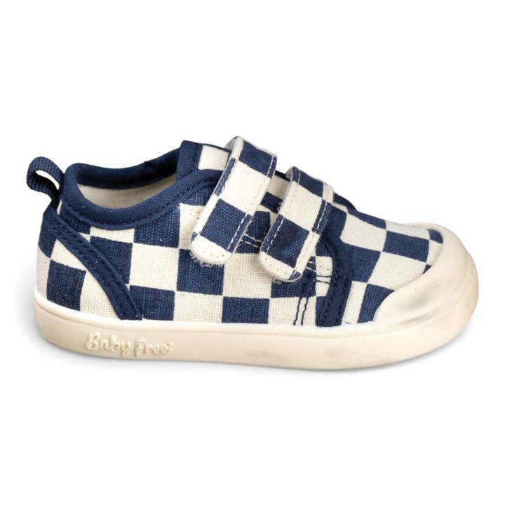 ZAPATILLA BAREFOOT BABY FREE AZUL CUADROS