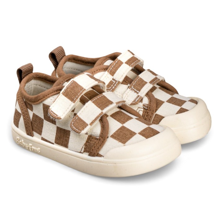 ZAPATILLA BAREFOOT BABY FREE MARRON CUADROS